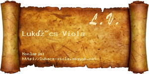 Lukács Viola névjegykártya